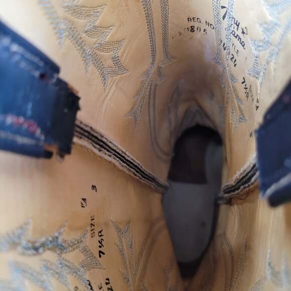 Tony Lama Women's Navy Blue Black Cowboy Boots 14024 US Size 7.5A - Picture 7 of 11